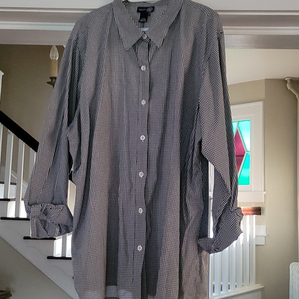 Venezia 26/28 button down shirt black and white